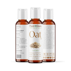 Plant Guru oat oil pouring texture close-up, shows lightweight smooth consistency
