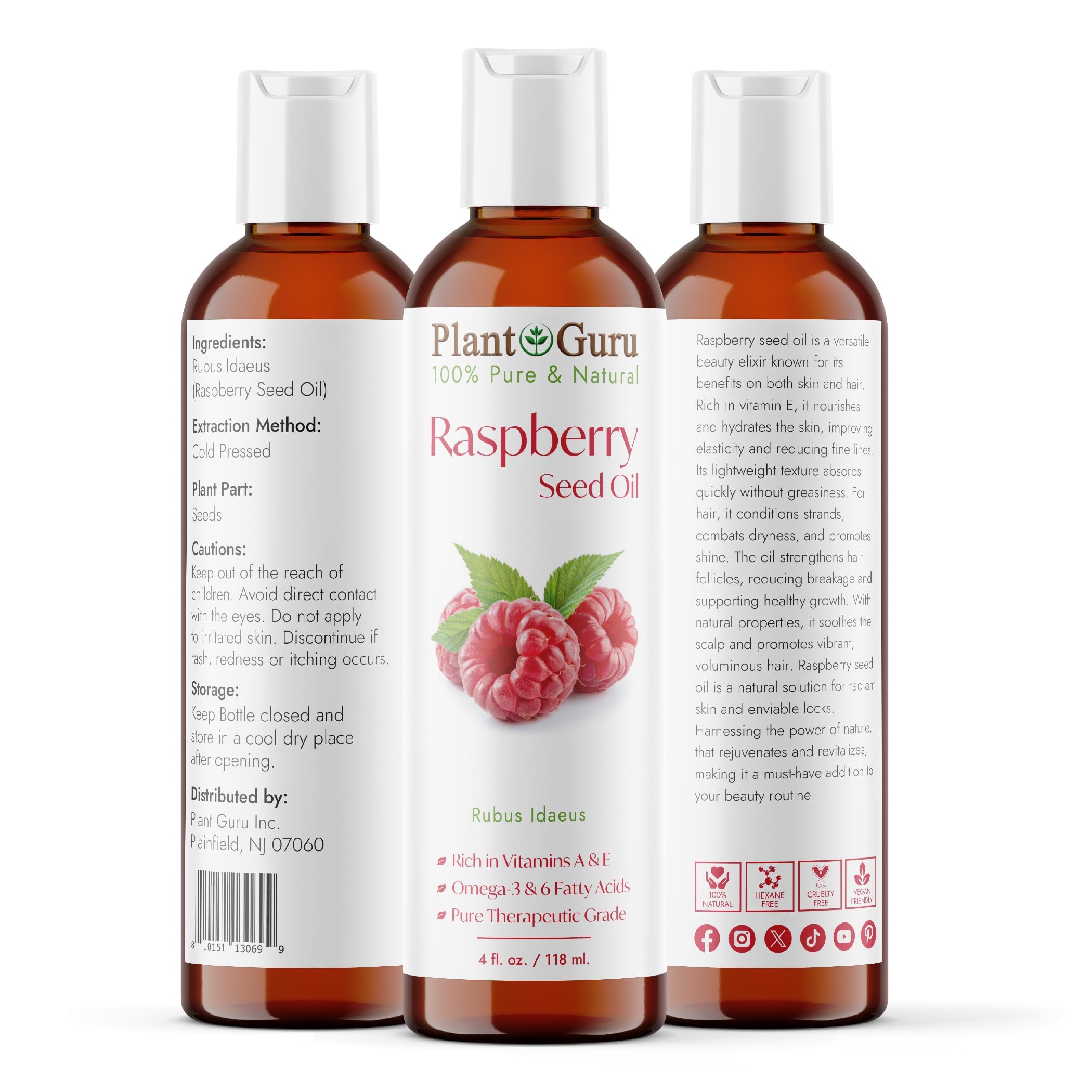 Plant Guru oil pouring from dropper to show cold-pressed texture and smooth flow