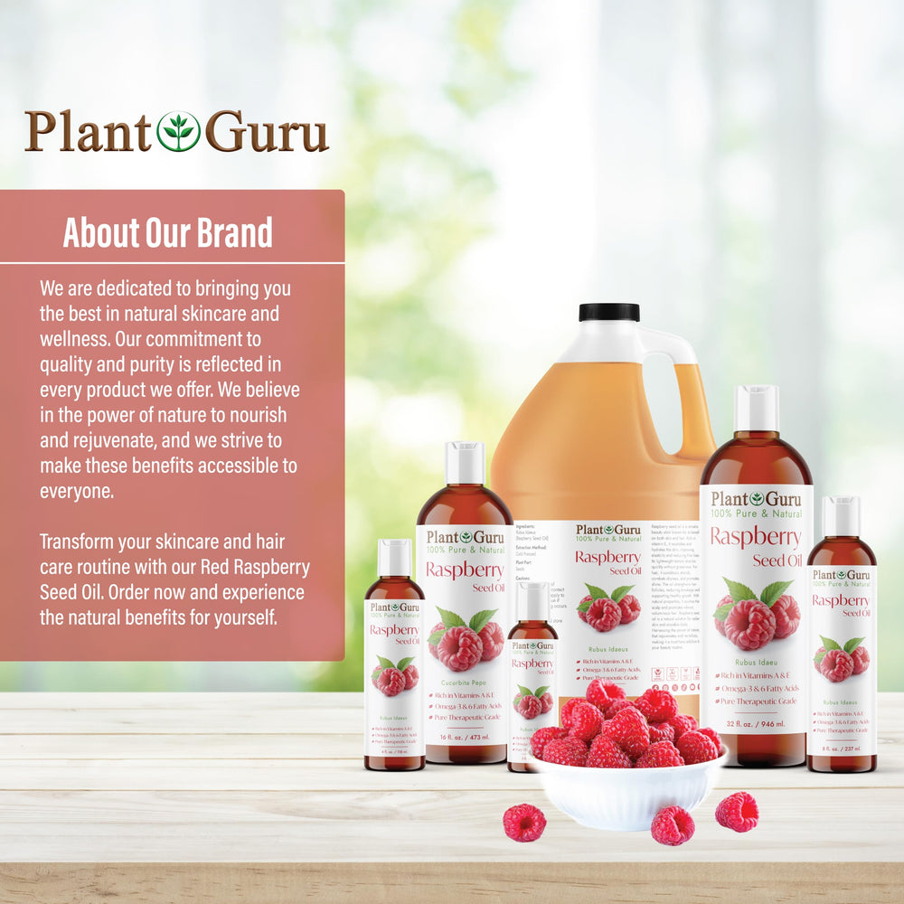 Plant Guru raspberry seeds in bowl highlighting origin and unrefined extraction