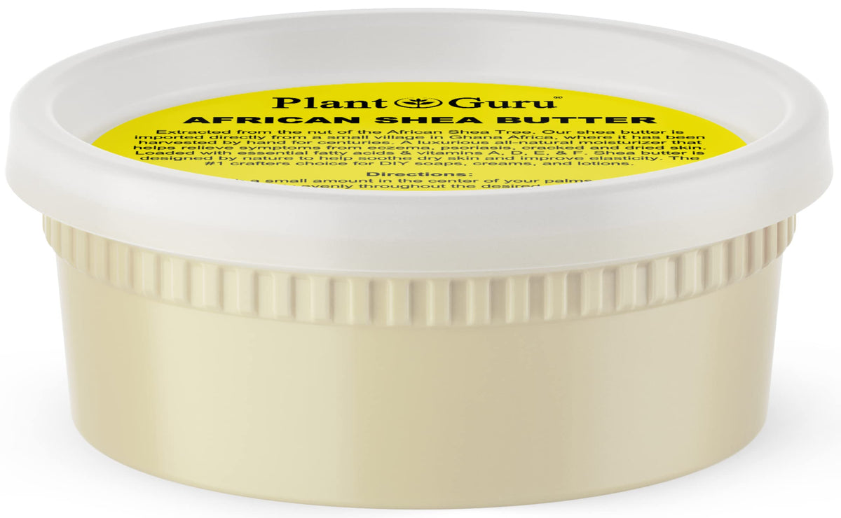 Plant Guru jar front view showing pure shea butter and clean packaging benefit