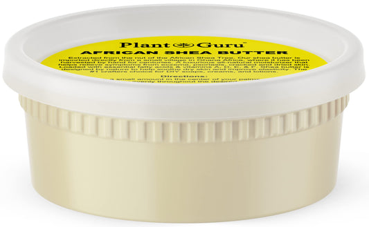 Plant Guru jar front view showing pure shea butter and clean packaging benefit