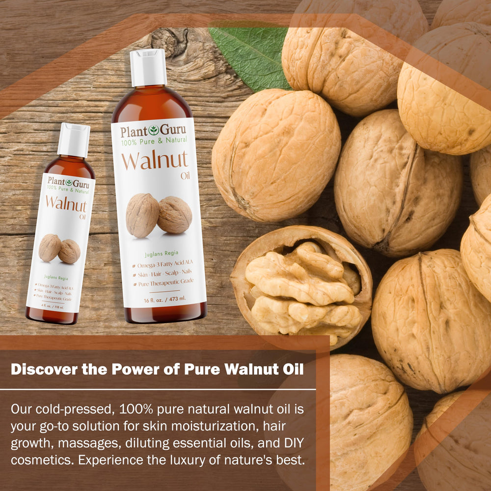 Plant Guru walnut oil applied on skin showing fast absorption and smooth finish