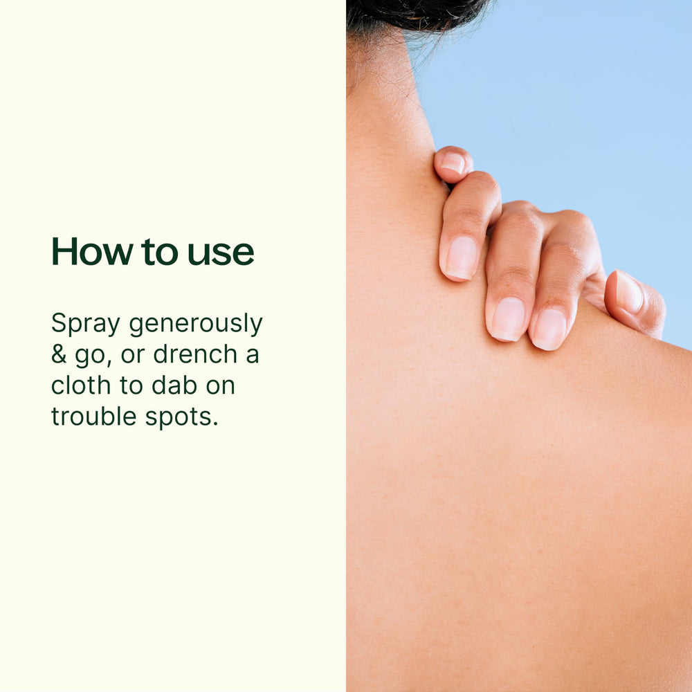 Plant Therapy mist spraying onto skin for instant cooling relief