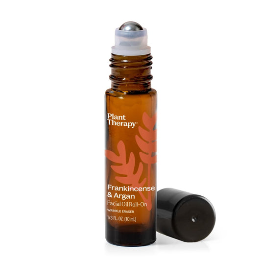 Plant Therapy front packaging showing roll-on bottle and brand for convenient anti-aging care
