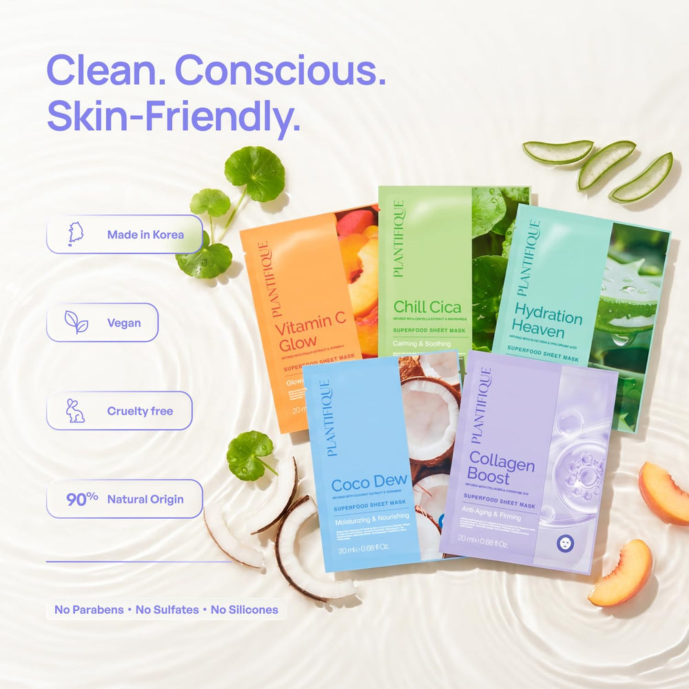 PLANTIFIQUE ingredient display with blueberry and collagen emphasizing antioxidant support