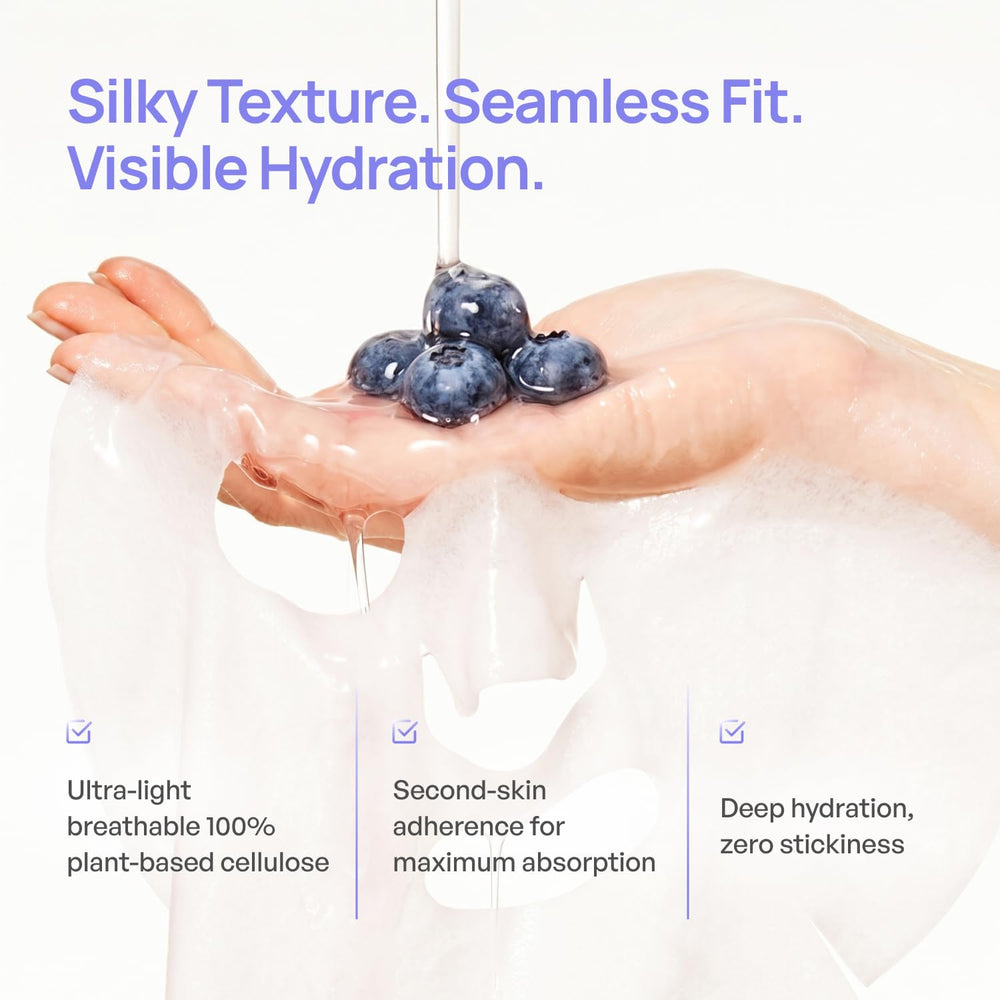 PLANTIFIQUE clear serum droplet on mask demonstrating concentrated active delivery