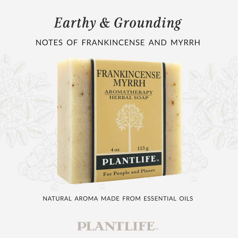 Plantlife ingredient botanicals with frankincense and myrrh showcasing natural purity
