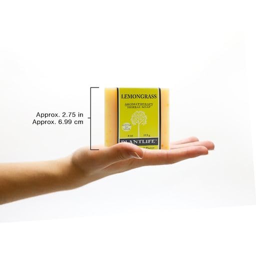 Closeup of Plantlife lemongrass label emphasizing plant-based ingredient list