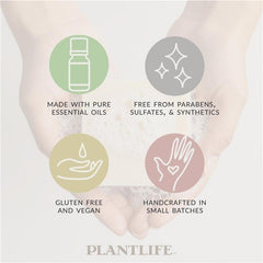 Plantlife soap in hand demonstrating easy lather and softness