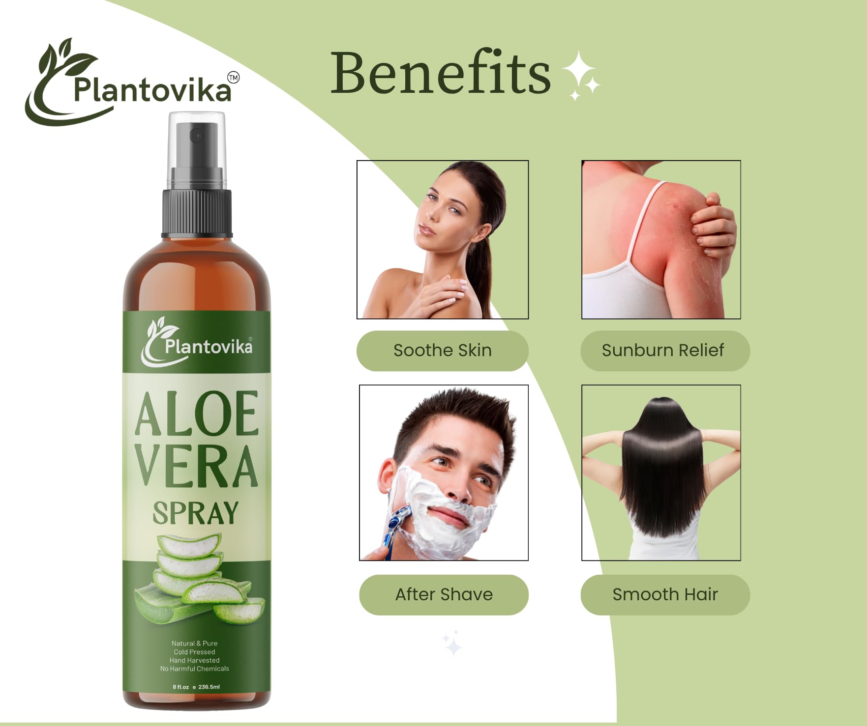 Plantovika mist in use on face, cooling spray refreshes and soothes skin quickly