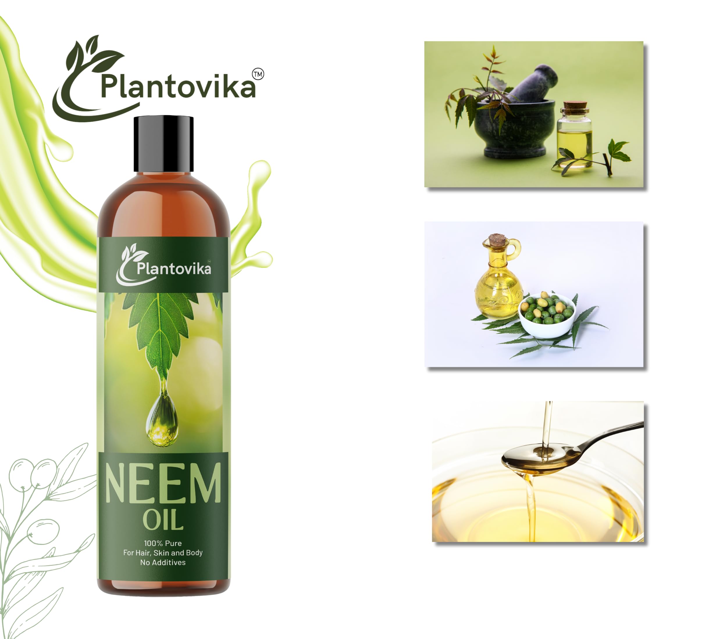 Plantovika neem oil sprayed on plant leaves showing safe botanical care benefit