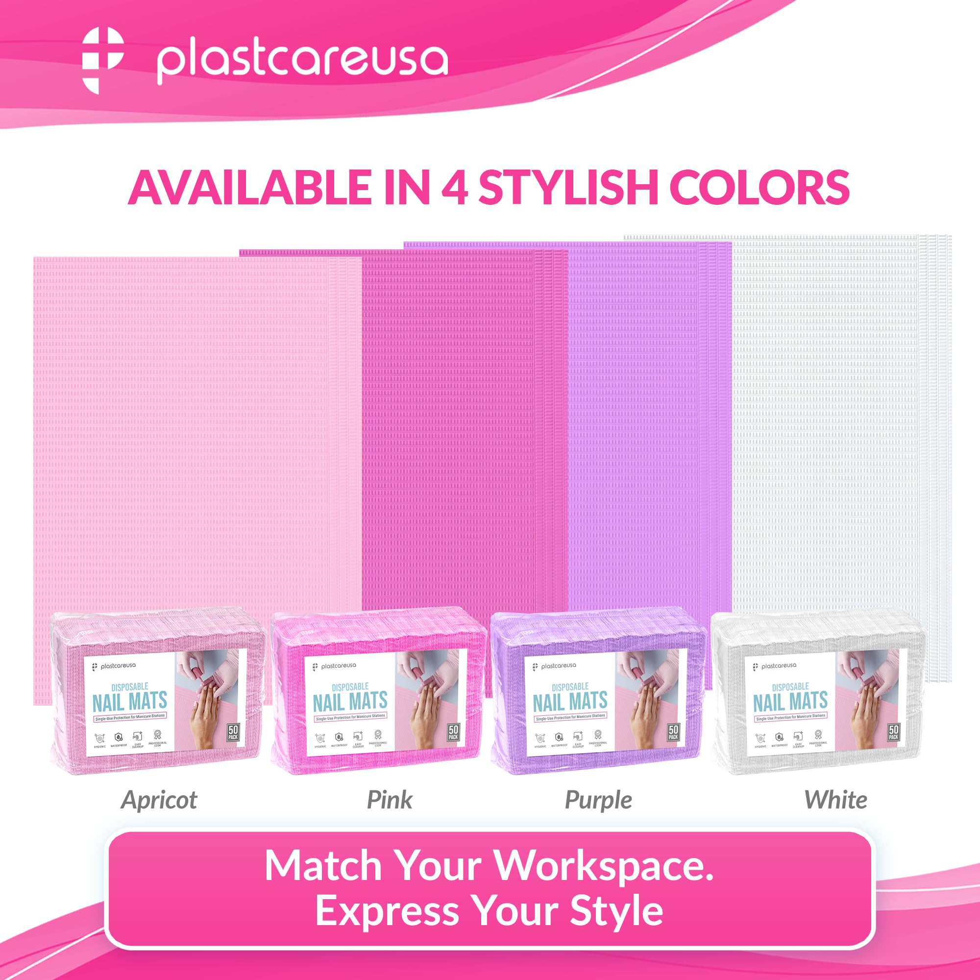 PlastCare USA on a salon table demonstrating waterproof protection and neat workspace