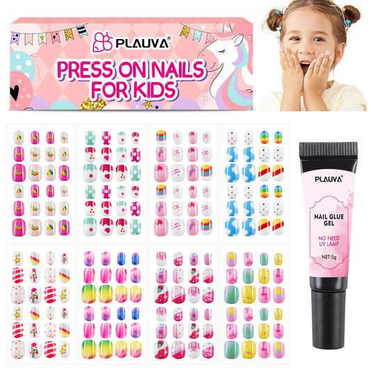 Plauva front packaging showing full 192-piece kids nail kit and clear benefit of variety