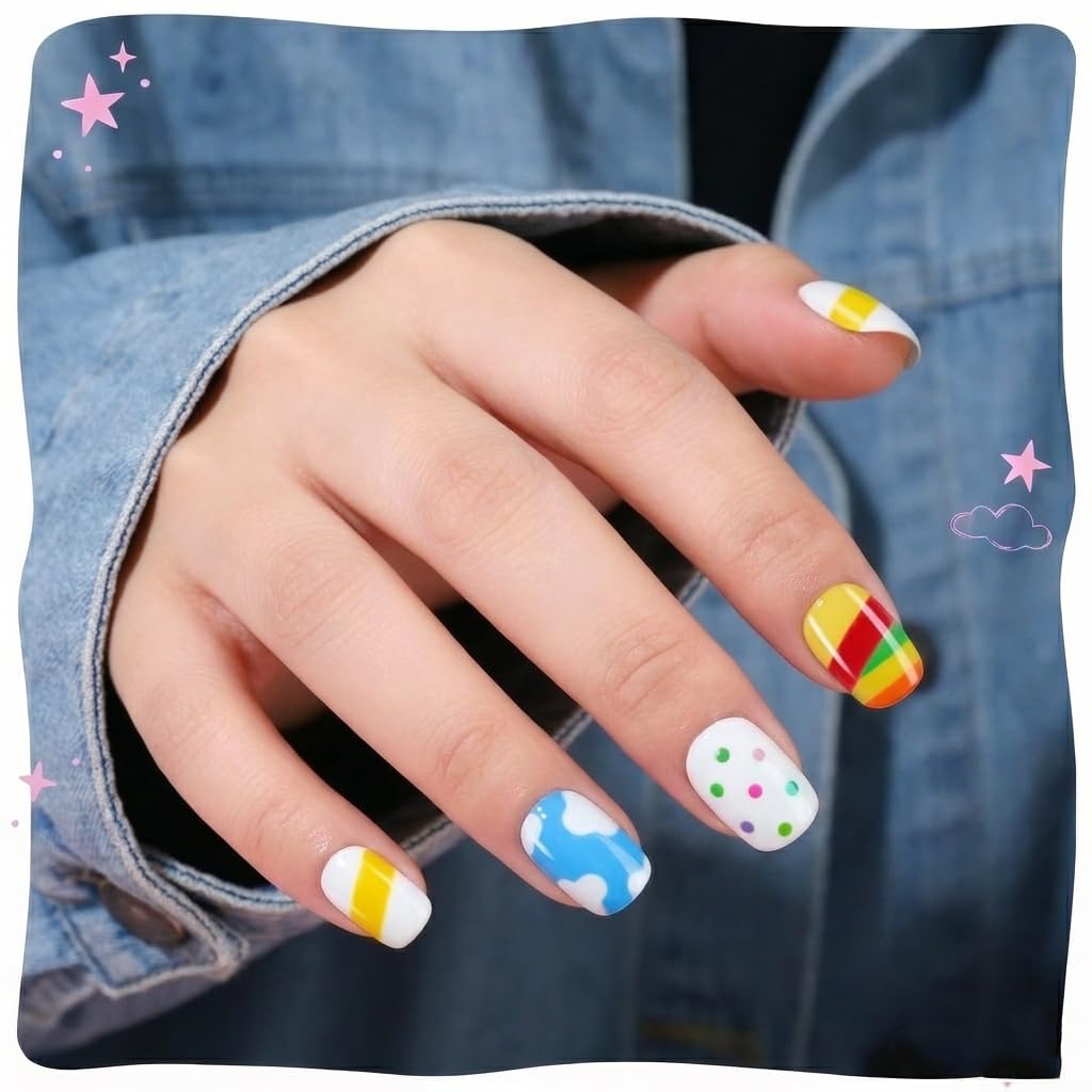 Plauva lifestyle image of children wearing nails celebrating for fun party styling
