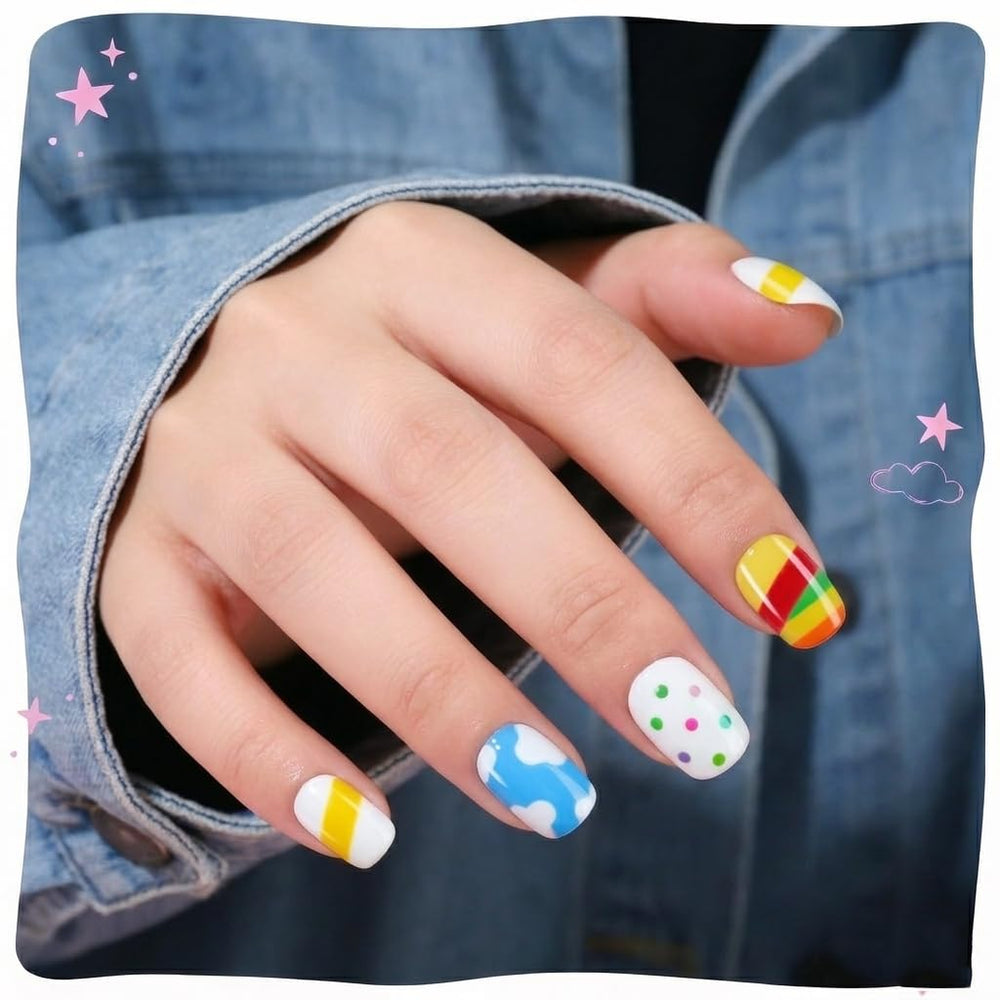 Plauva lifestyle image of children wearing nails celebrating for fun party styling