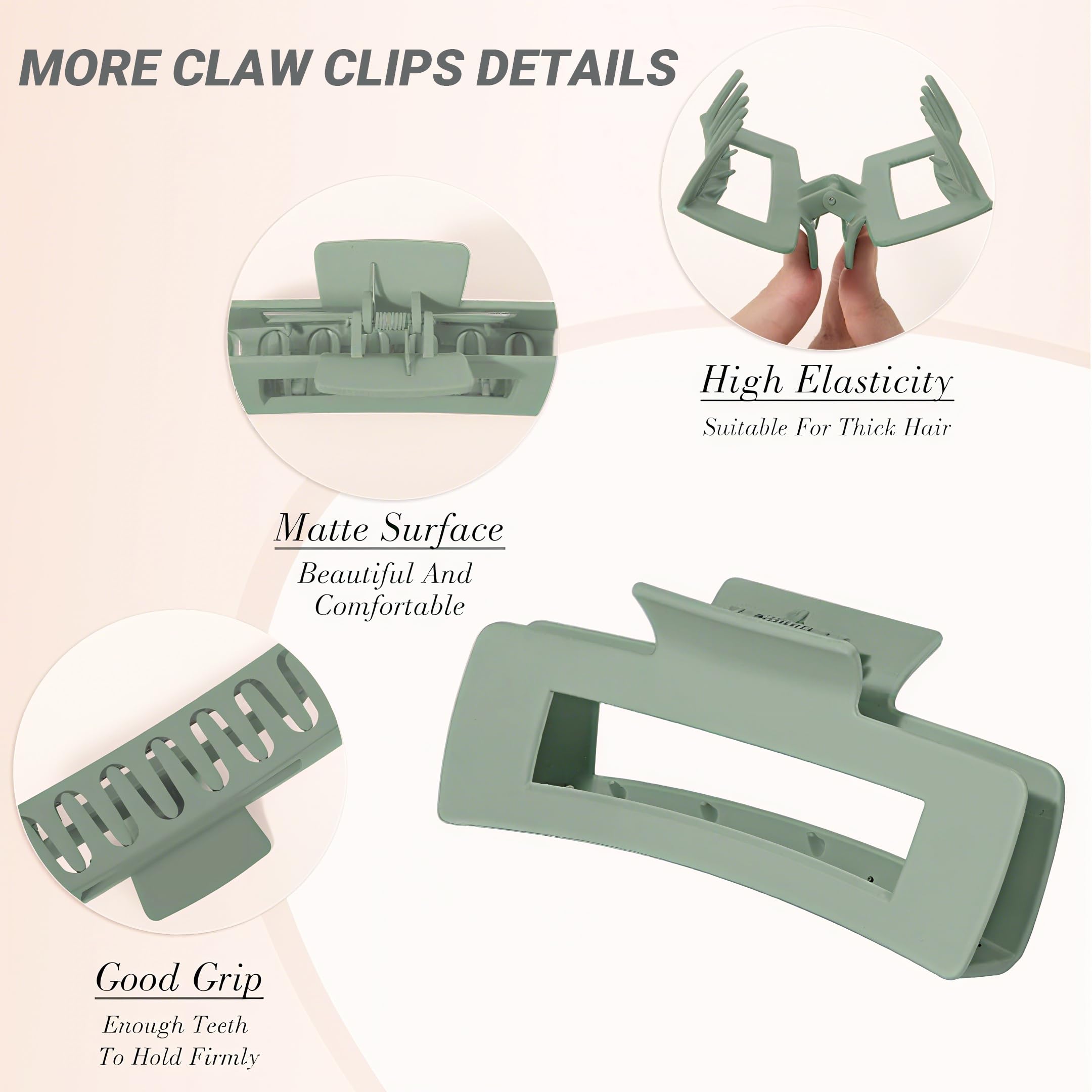 PLERAVOX matte claw clip detail showing textured finish for superior grip
