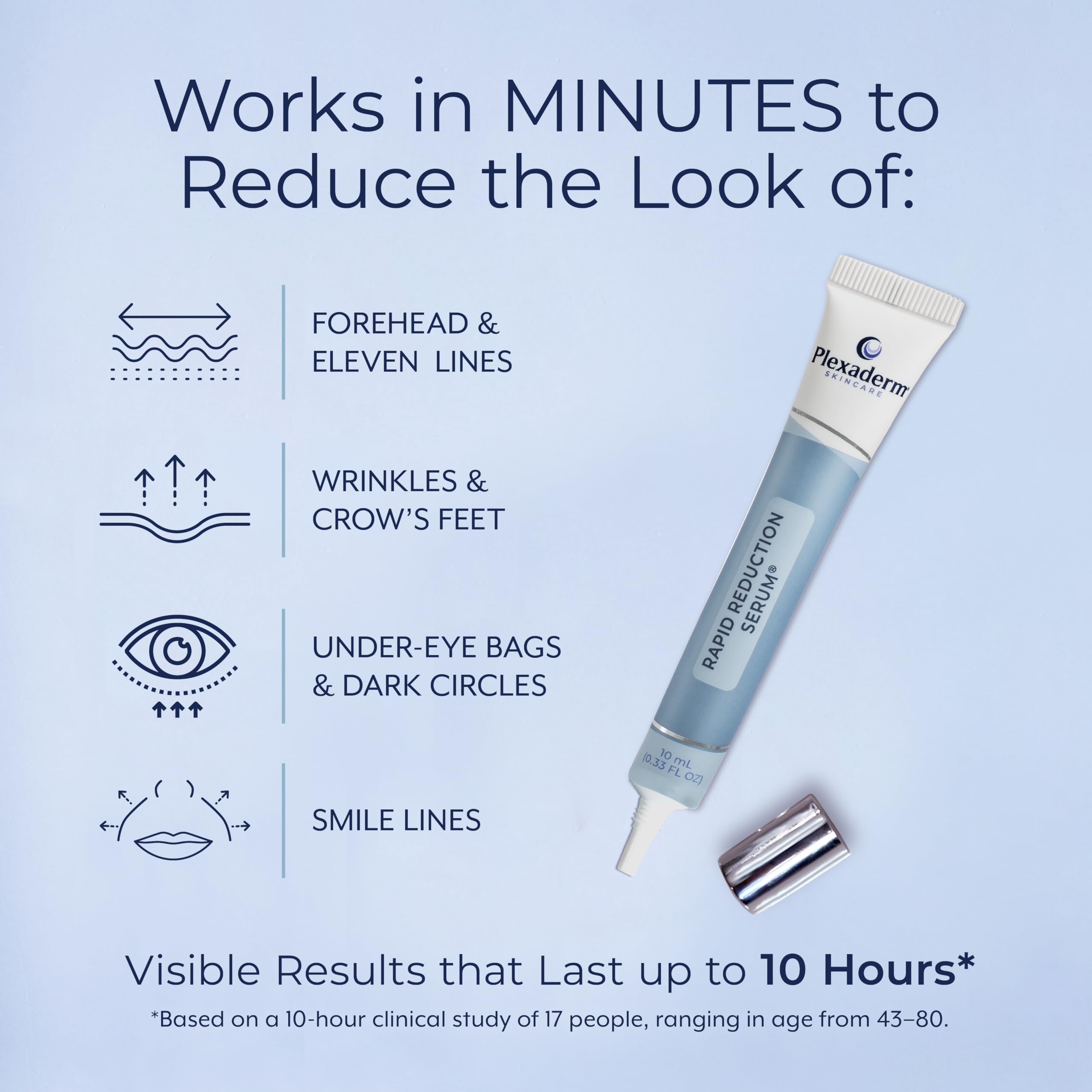 Plexaderm serum texture on fingertip highlighting smooth spreadability benefit