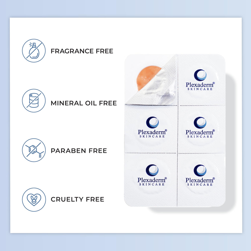 Plexaderm pods stored in purse for on-the-go cosmetic touch-ups