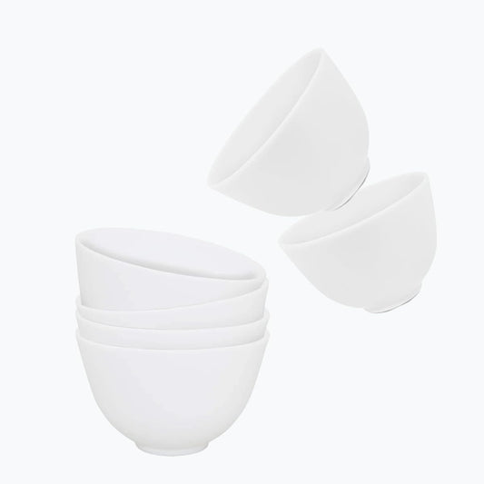 PLINNILUY front view of six colorful bowls showing portability and organization