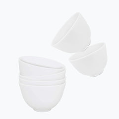 PLINNILUY front view of six colorful bowls showing portability and organization