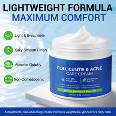 plomala spot treatment on back illustrating gentle calming of inflamed follicles