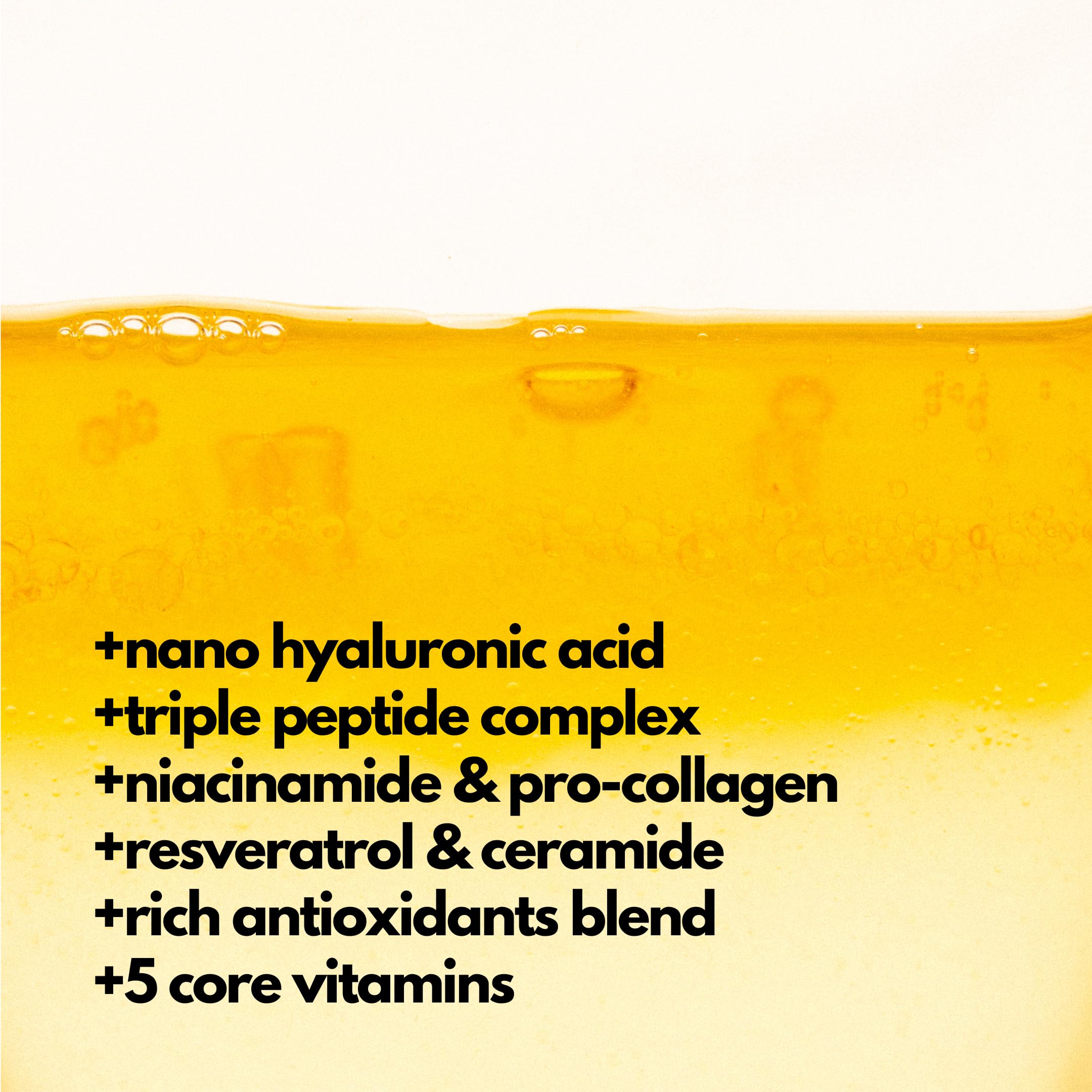 PLUXOS 47 ingredient display highlighting peptides and antioxidants support