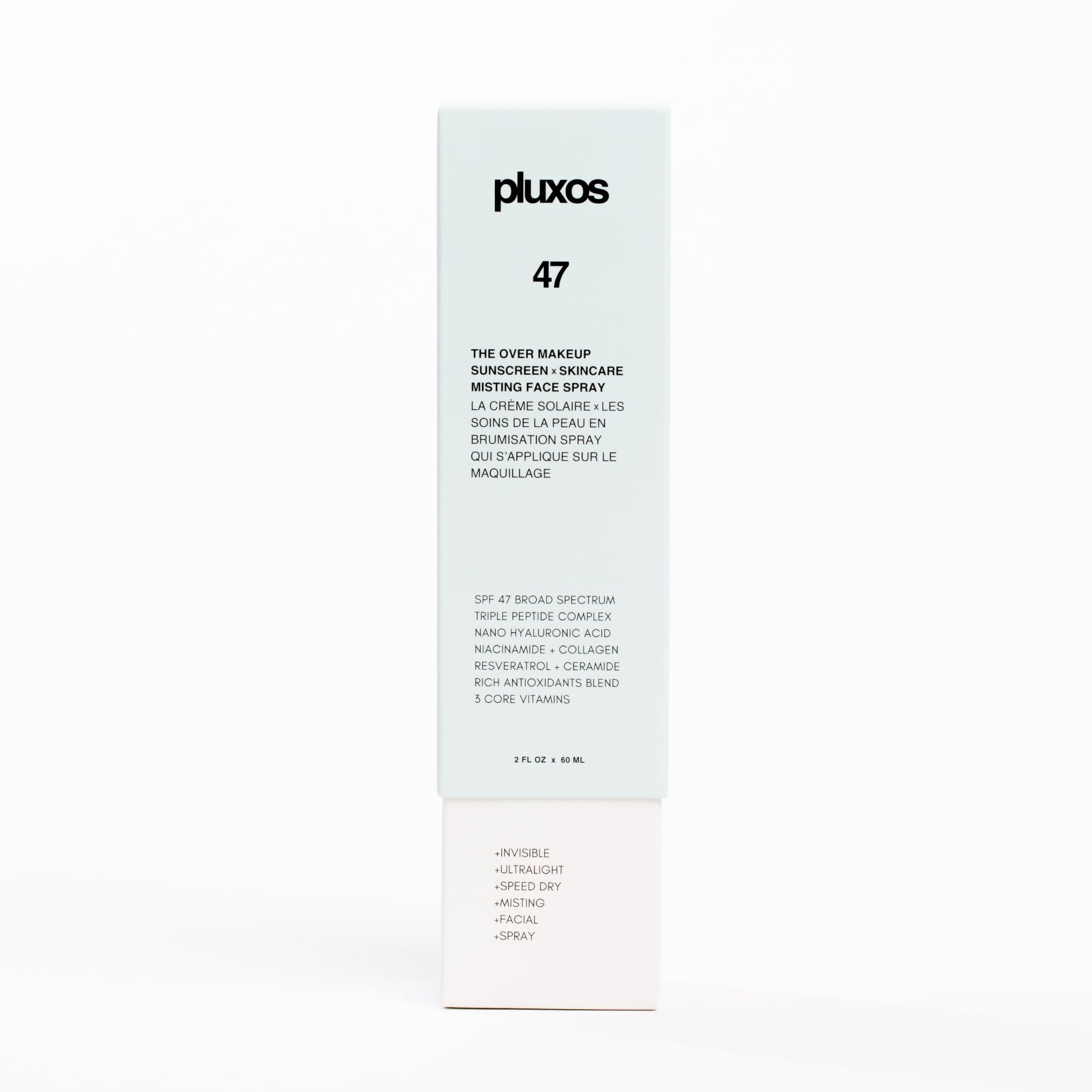 PLUXOS 47 retail packaging box showing product protection and branding benefit