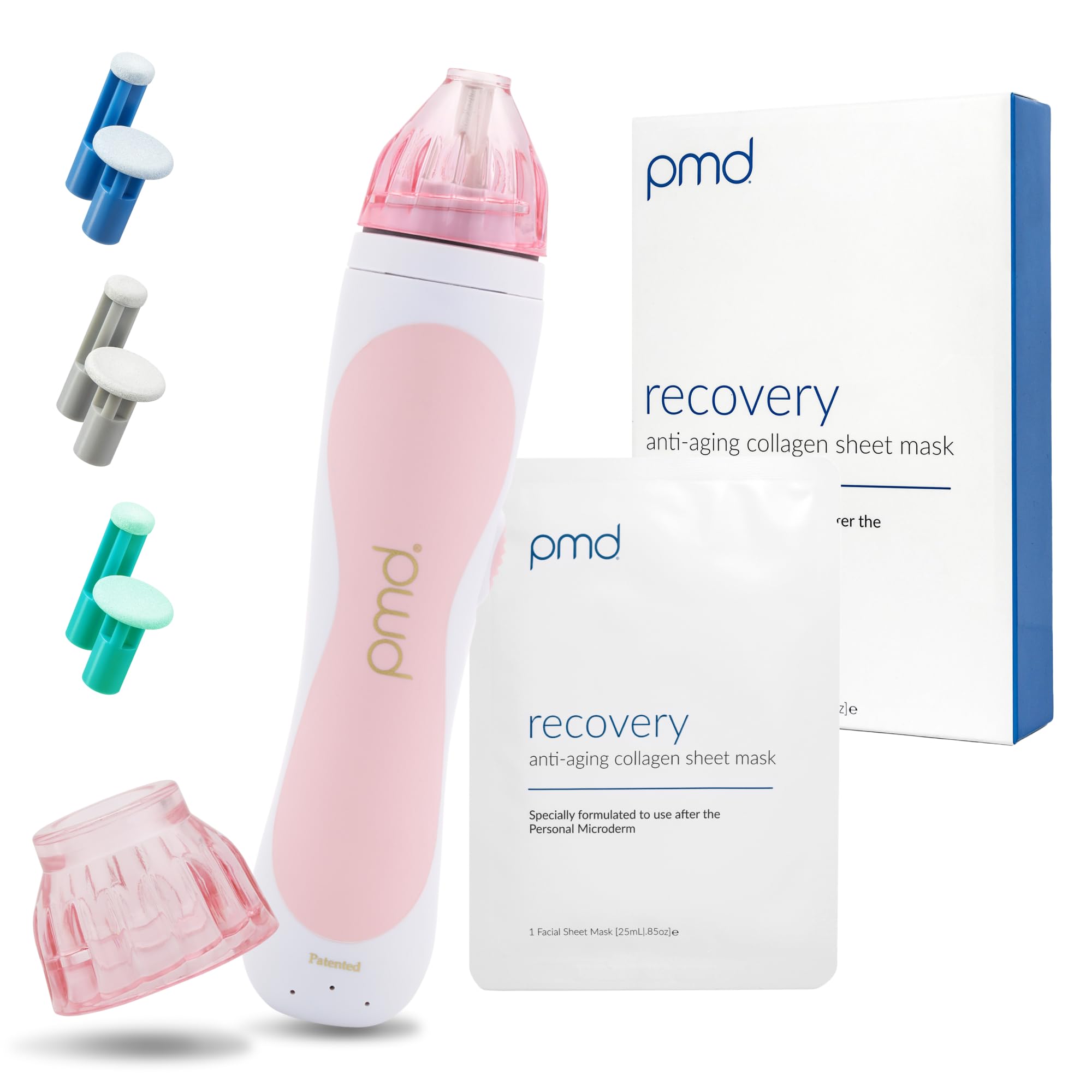 PMD Beauty device front view showing compact design and professional benefit