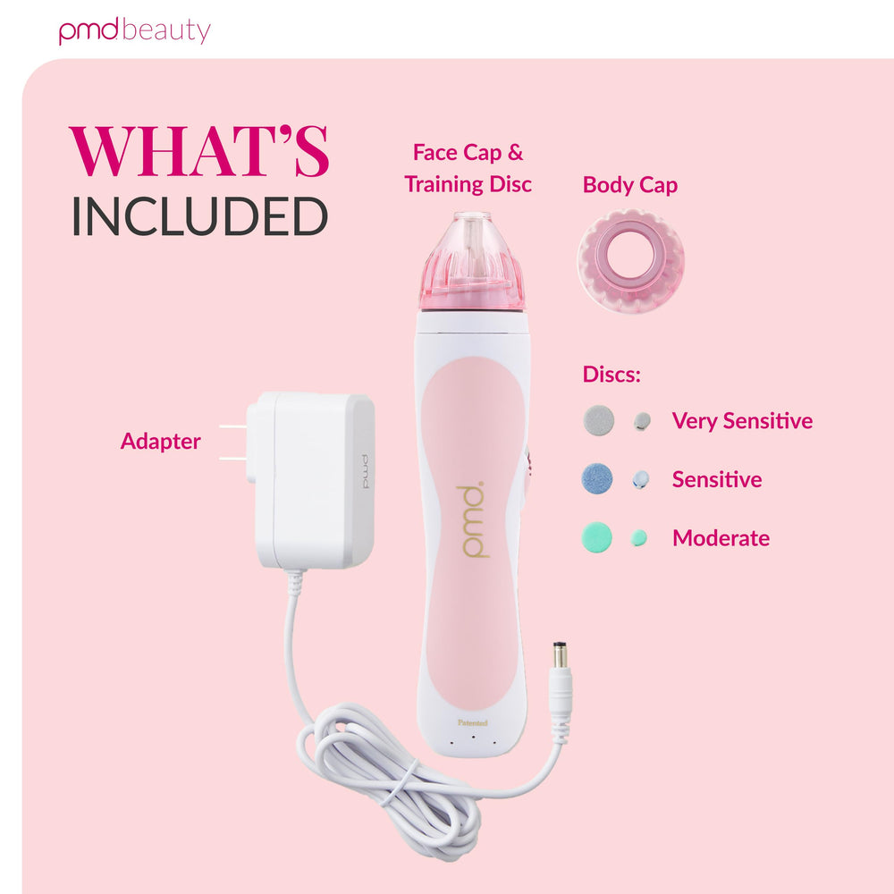 PMD Beauty device held in hand illustrating compact size and ease of use
