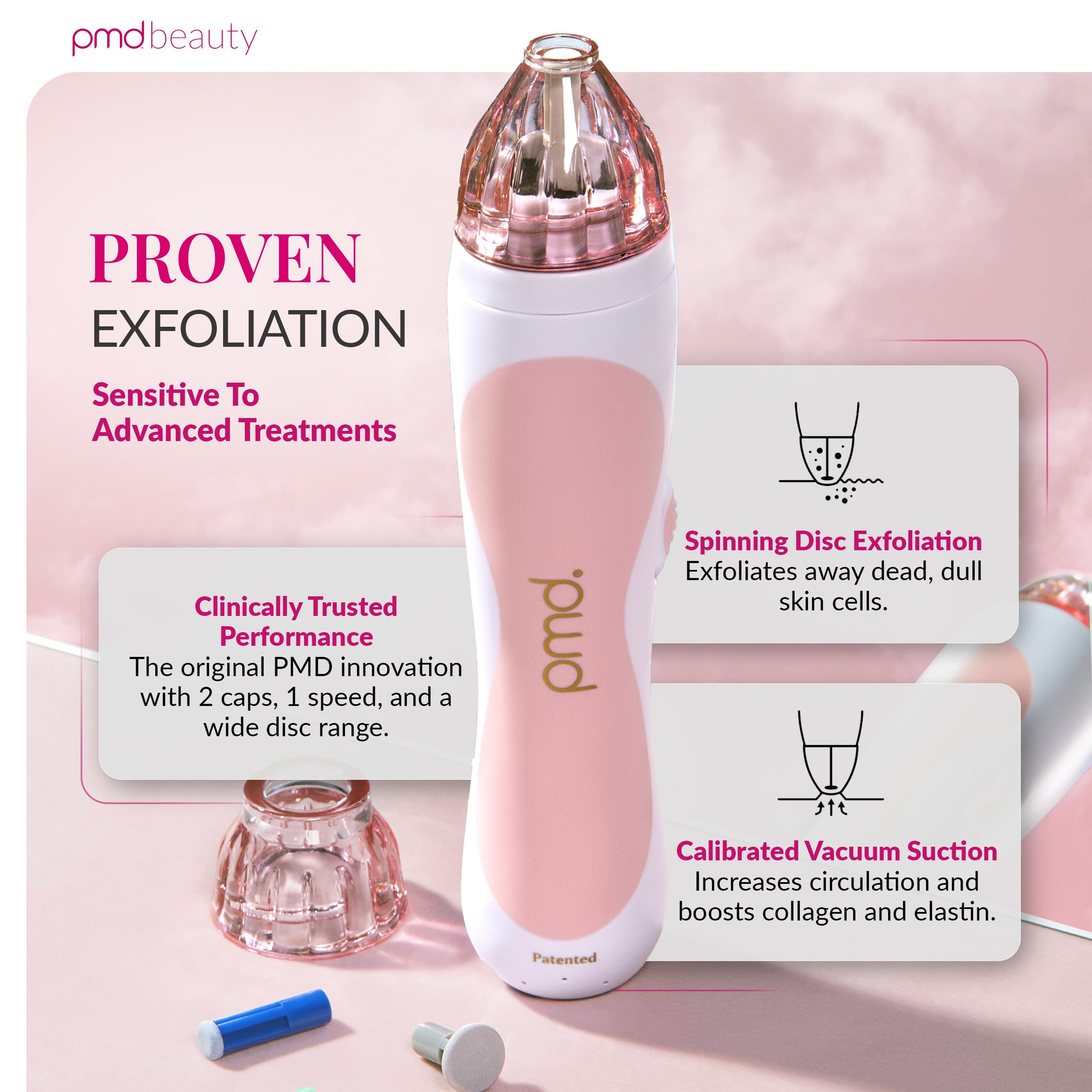 PMD Beauty boxed blush kit packaging conveying a complete at-home microdermabrasion system