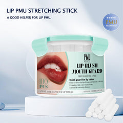 PMUBEAUTY studio lifestyle shot showing use during a lip microblading procedure