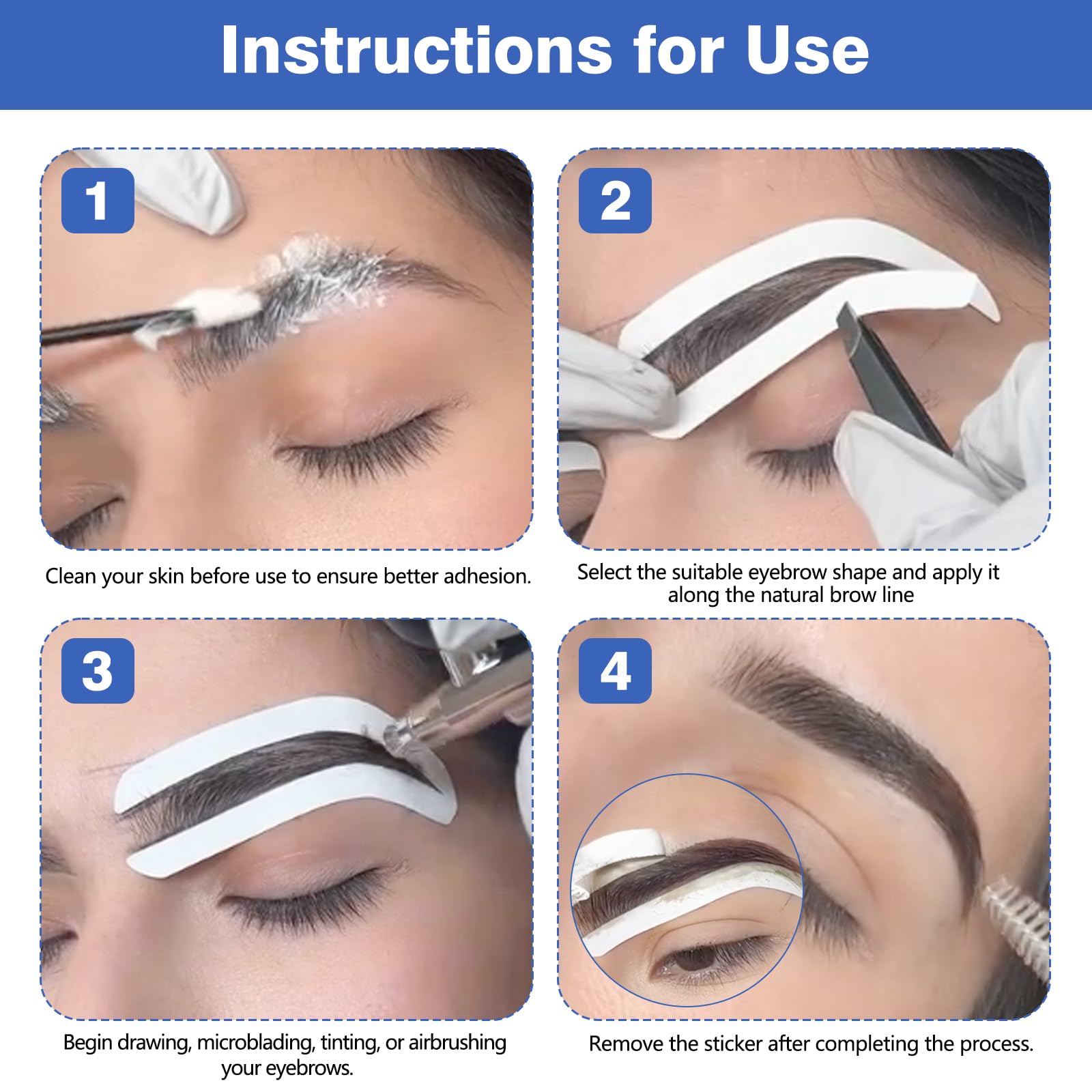 PMUBEAUTY display of three shape variants for varied brow styles