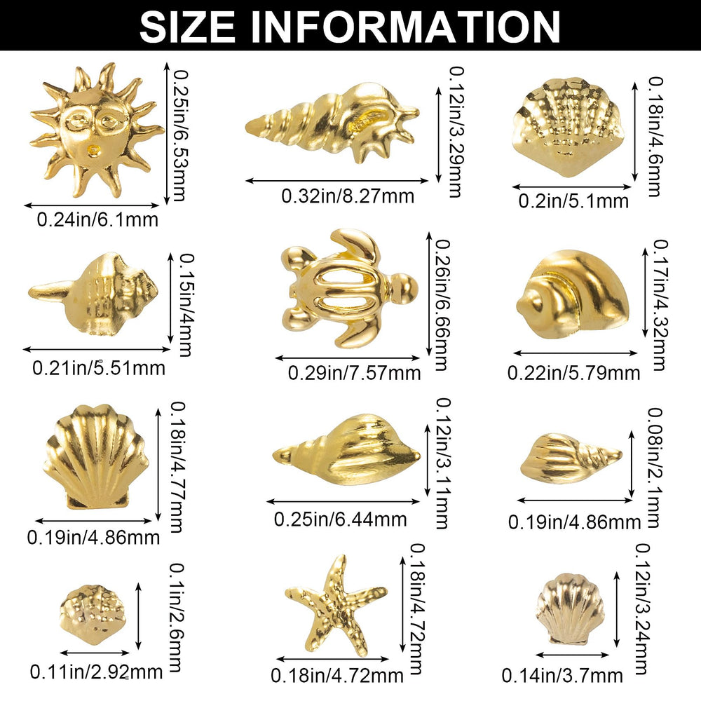 Pndeyo close-up of gold starfish and shell charms showing texture and fine detail benefit visual sparkle
