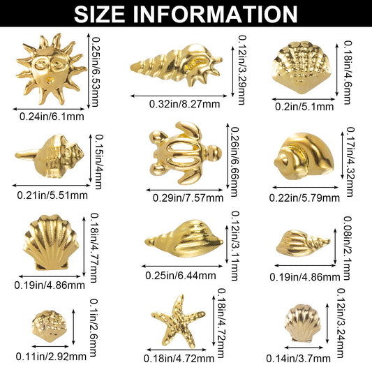 Pndeyo close-up of gold starfish and shell charms showing texture and fine detail benefit visual sparkle