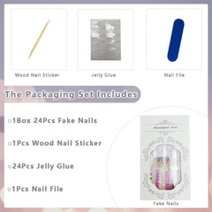 PODUOJIEYI kit contents with jelly glue stickers and mini file for easy application
