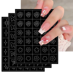 PODUOJIEYI several decal sheets spread out to show available hearts, stars, butterflies