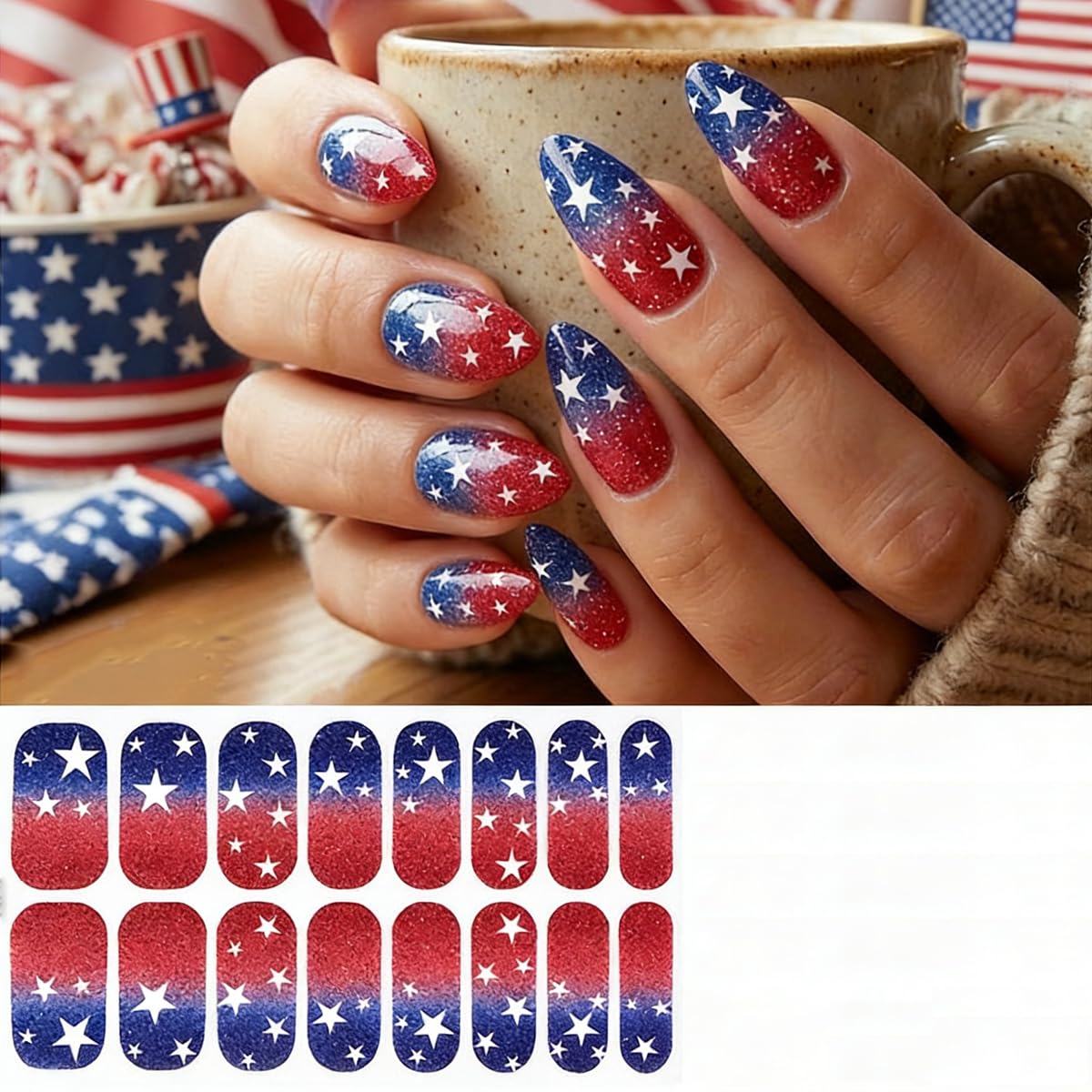PODUOJIEYI applied on nails in outdoor setting for long-lasting party-ready wear
