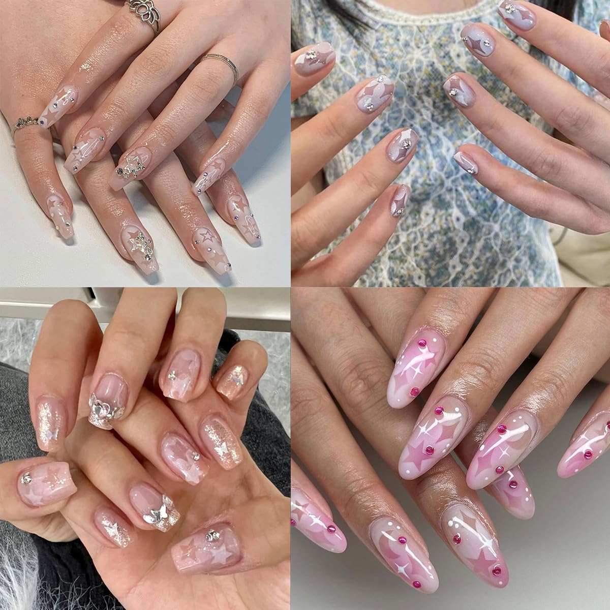PODUOJIEYI stencil applied on a natural nail demonstrating fast salon-quality finish