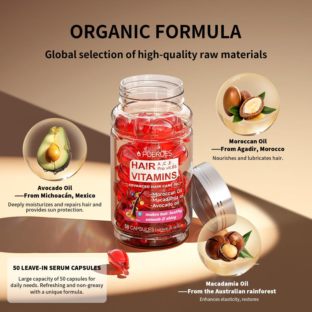 POEROES close-up of a single capsule cut open revealing serum texture and nourishing oils