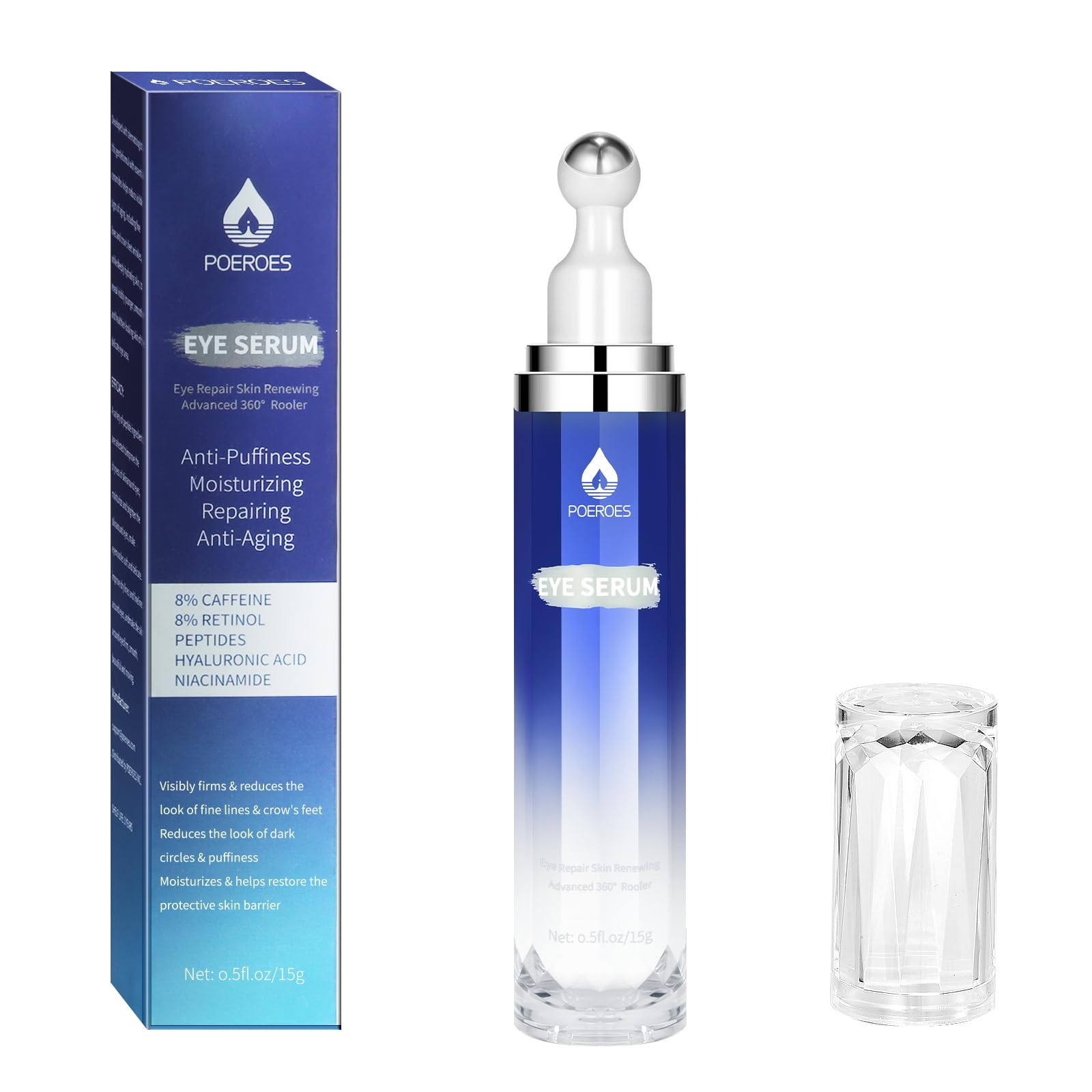 POEROES front bottle view showing sleek design and active blend
