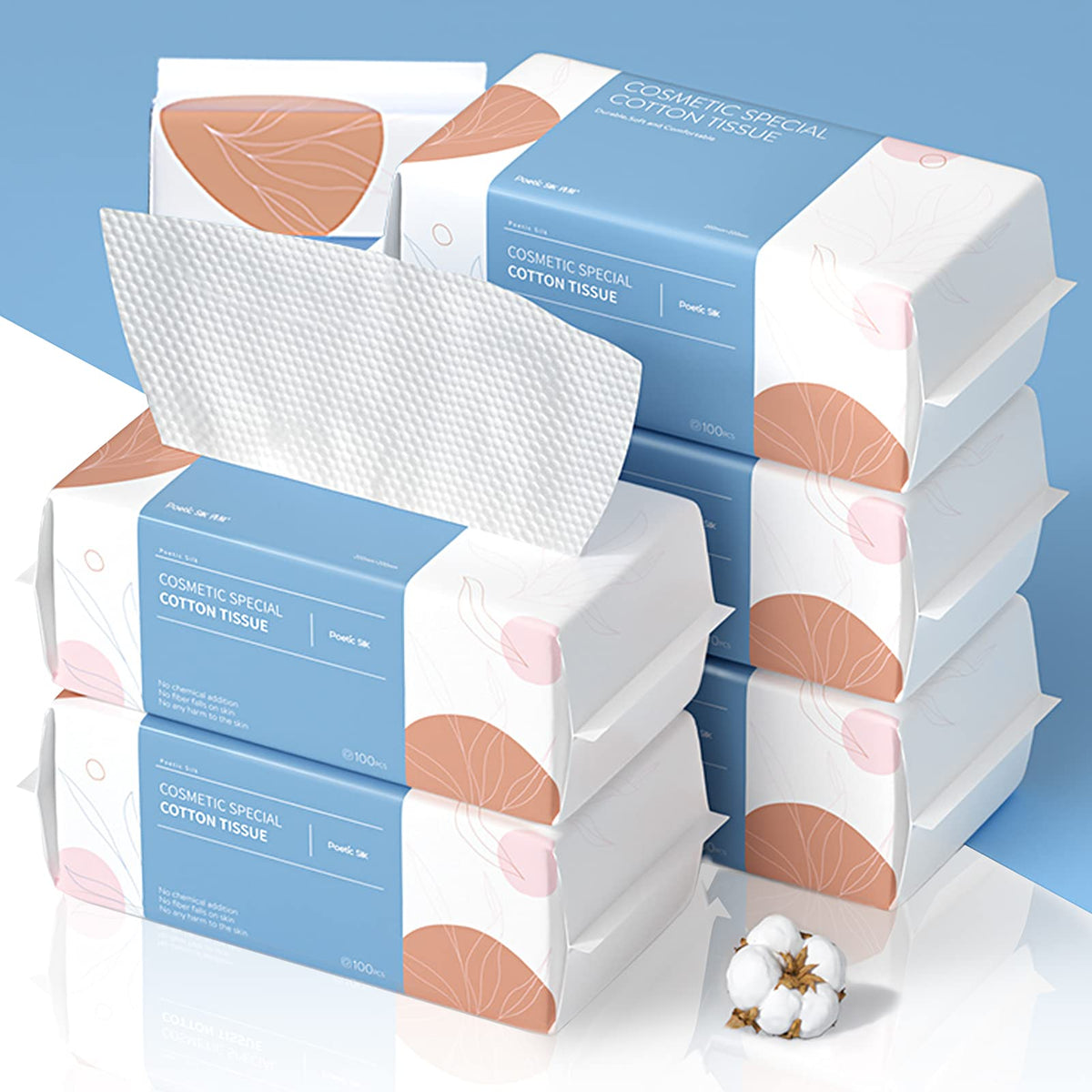 PoeticEHome pack front view showing 6-pack and 100 sheets benefit