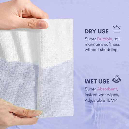 PoeticEHome single towel laid flat showing size and thickness, illustrates gentle absorbency benefit
