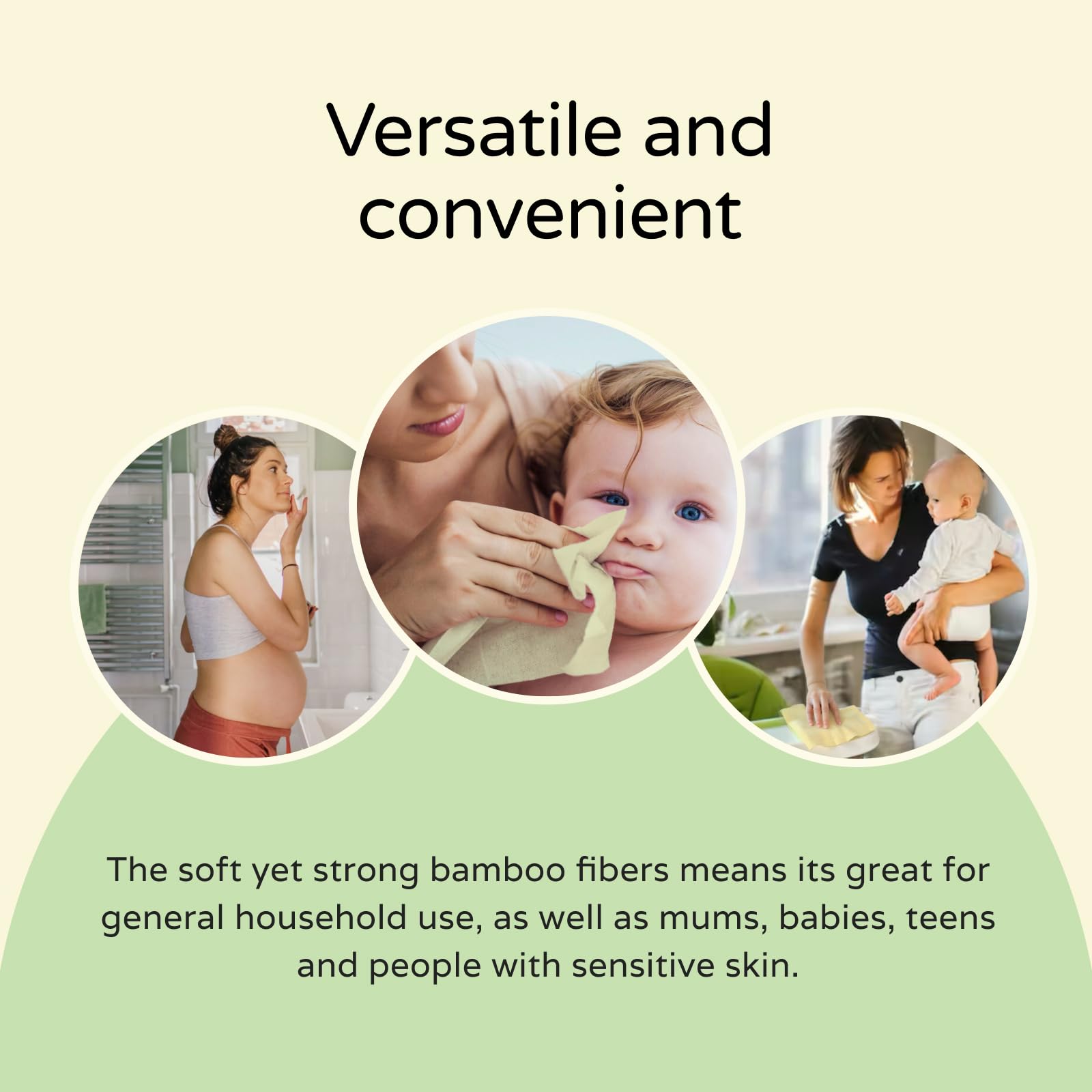 PoeticEHome towel next to hand showing compact size and convenience