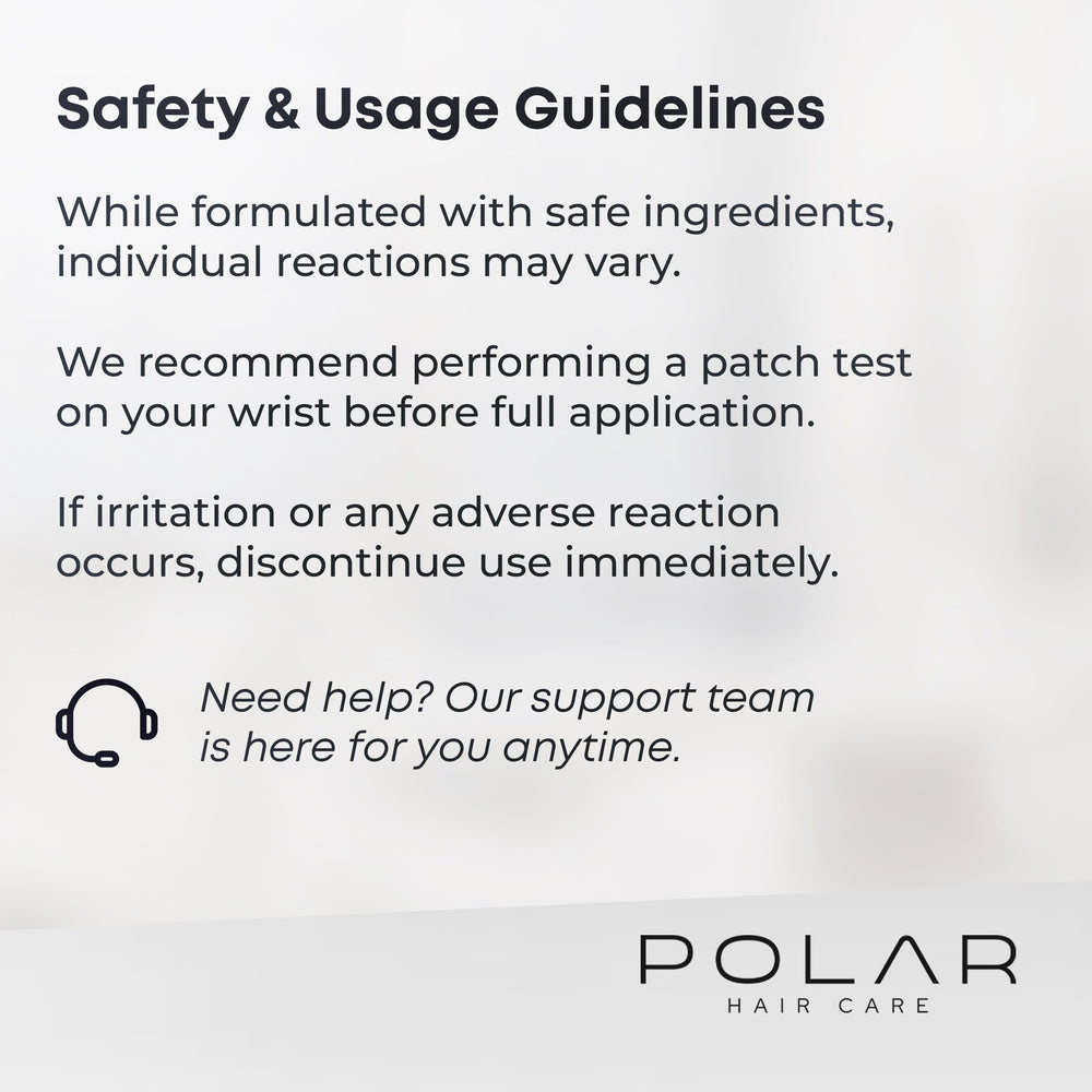 POLAR HAIR CARE before and after image showing effective gray coverage benefit