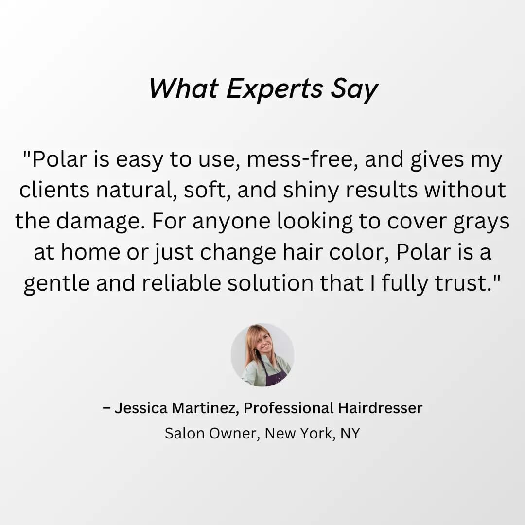 POLAR HAIR CARE bottle in hand showing size and travel-friendly convenience benefit