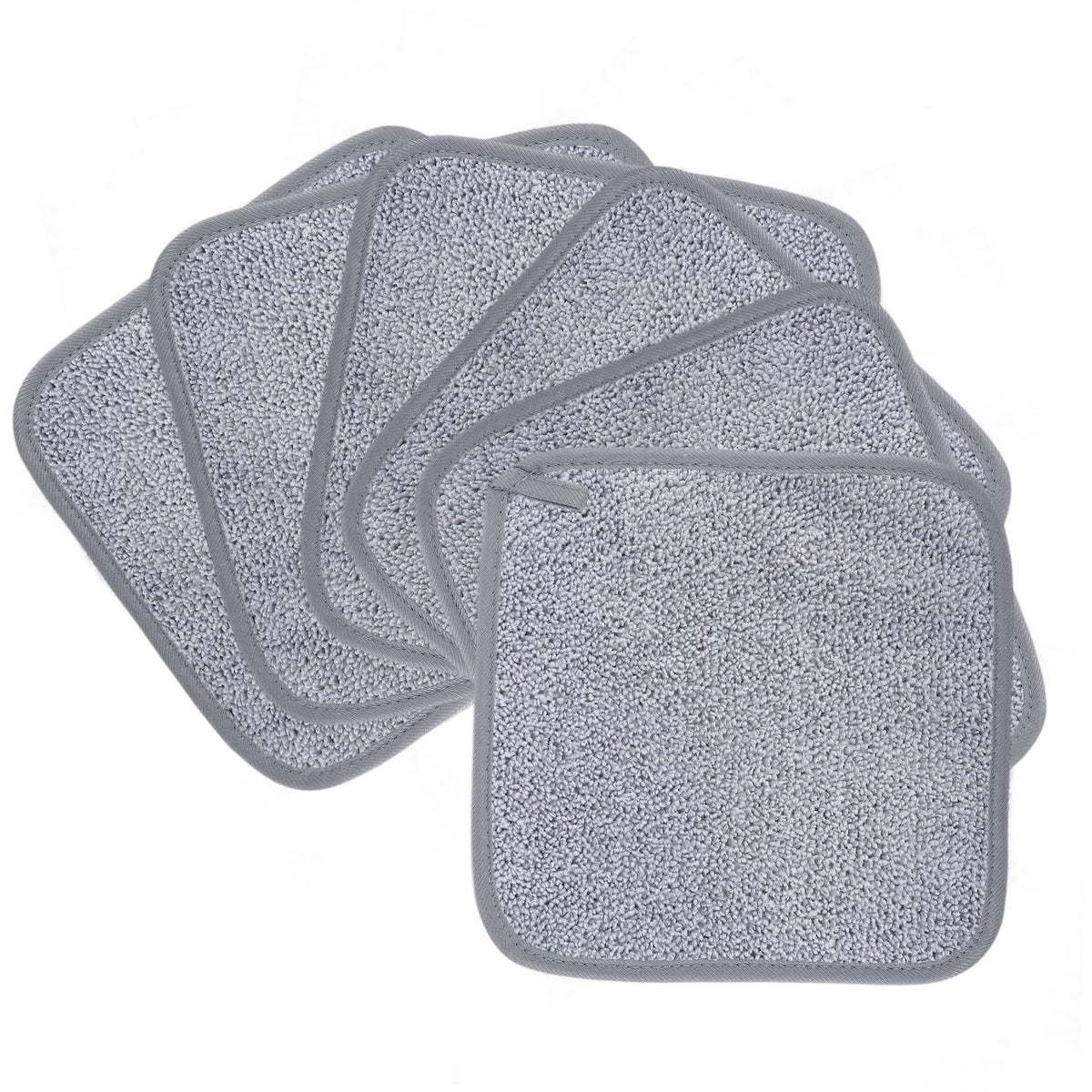 POLYTE folded six-pack gray cloths showing compact storage and convenience