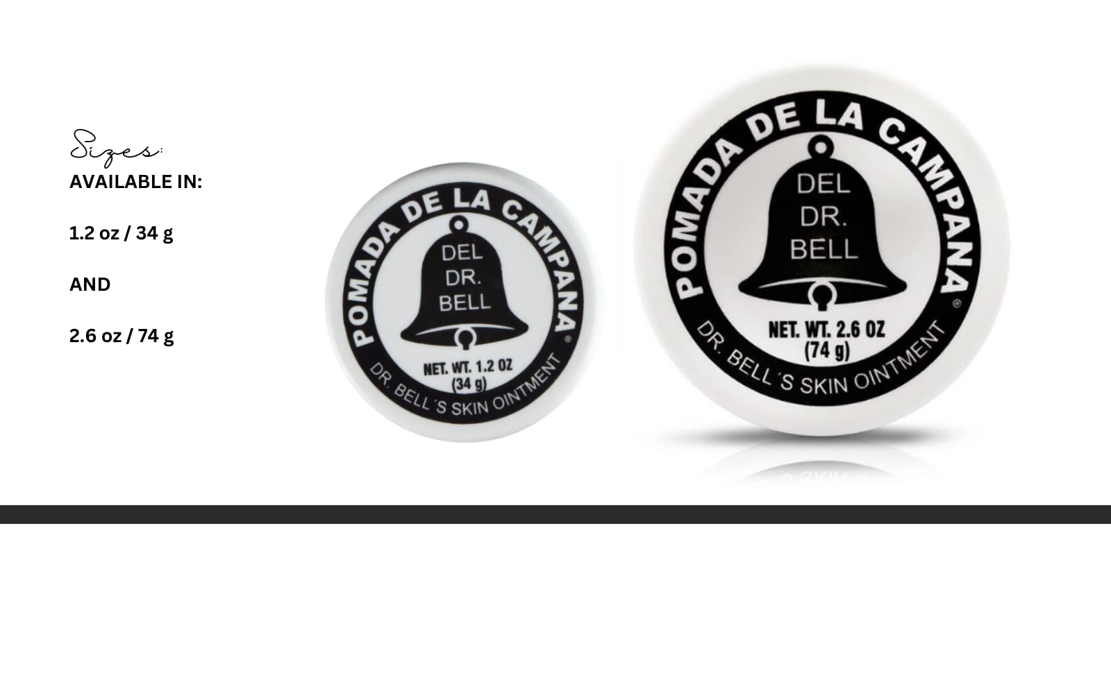 Pomada de la Campana label detail focused on branding and ingredient clarity benefit