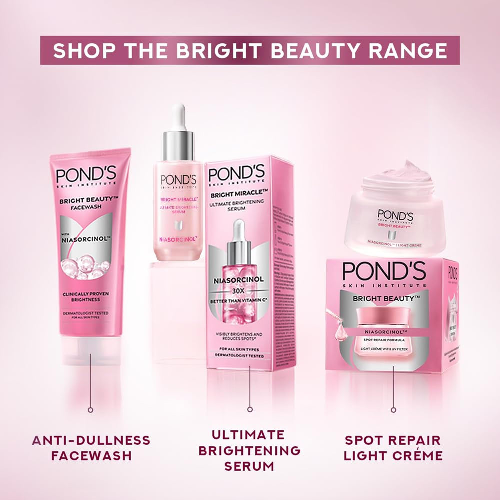 POND'S serum on bathroom vanity in lifestyle setting for routine convenience