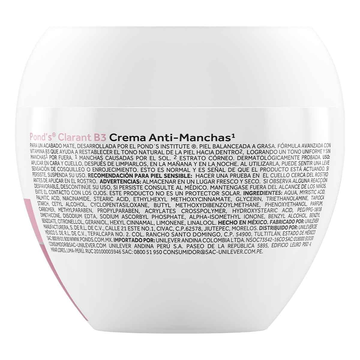 POND'S side label detail highlighting ingredient and usage info for informed choice benefit