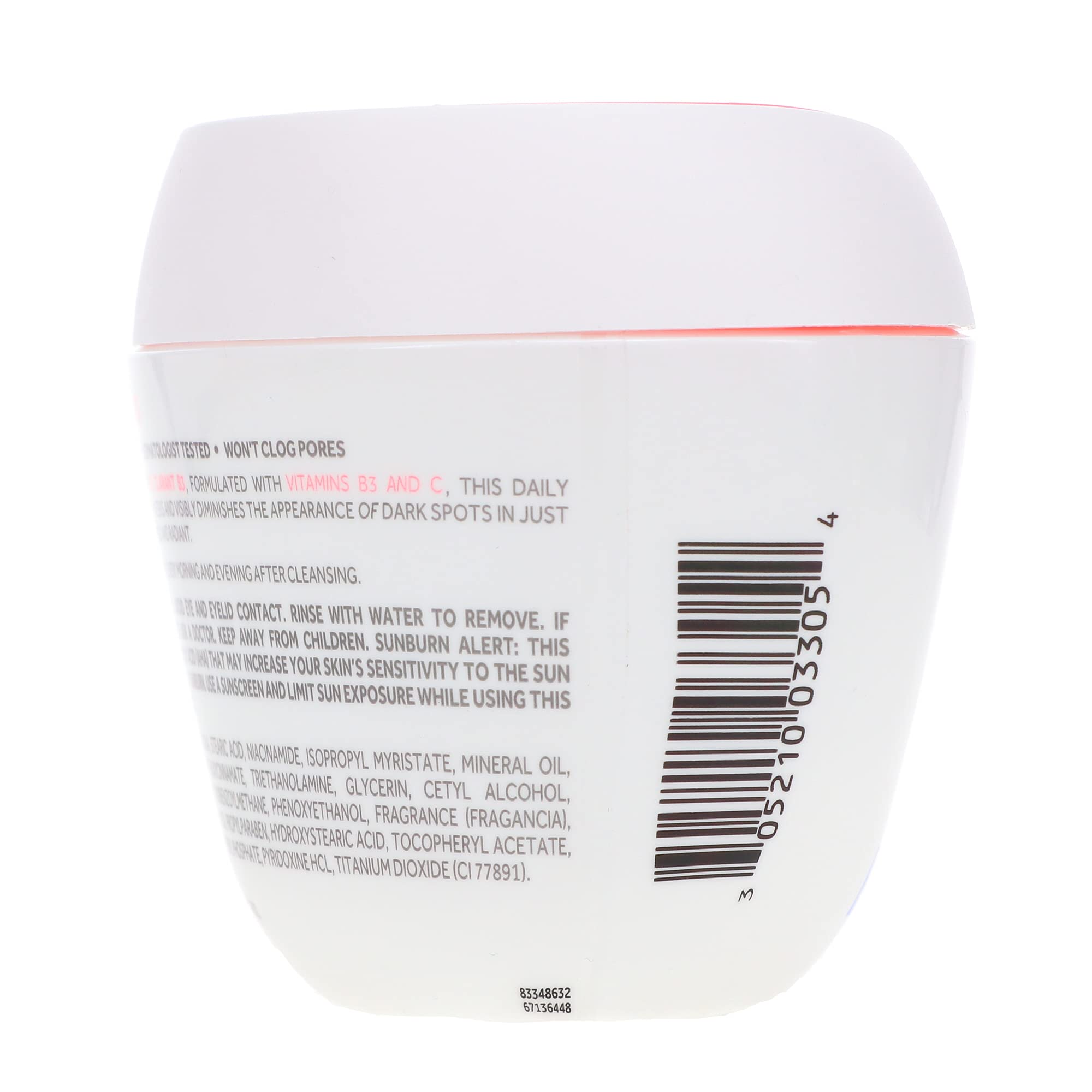 POND'S label details close-up highlighting active ingredients and directions
